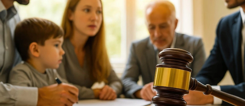 Family law attorney explaining temporary vs final divorce and custody orders in Jacksonville Florida courtroom setting